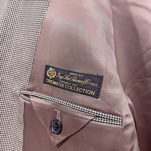 Loro Piana Italy Cremieux Collection Houndstooth Sport Coat Brown Wool Mens 43L - Picture 8 of 9